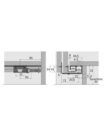 Bild MB-Führungsprofil,unten,3000mm STB 11 71117,Aluminium,silber,eloxiert - Hettich-2