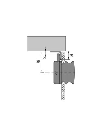Bild Zylinderglastürschloss Typ 321 mit integriertem Griff, Aluminium Optik - Hettich-2