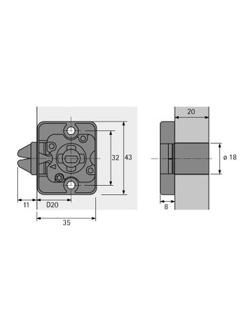 Bild Zylinderrolljalousiefallenschloss Z23, ø 18 mm, links/rechts - Hettich-1