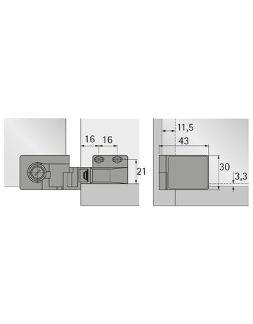 Bild Möbel- Glastürscharnier, ET 5160, 30866, 170°, Zinkdruckguss matt vernickelt - Hettich-3