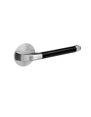 Bild Drücker-Rosettengarnitur Kent EPL96LS RL Leder schwarz/Edelst.matt PlanDesign - Karcher Design-2