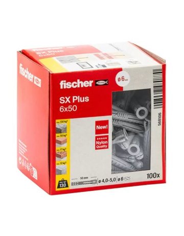 Bild Spreizdübel SX Plus 6x50 Kunststoff, Ø 6 mm, Länge 50mm - fischer-1