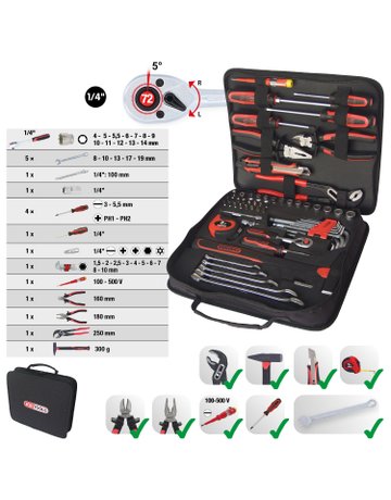 Bild Werkzeugtasche 1/4"" 62-tlg. - KS TOOLS-0