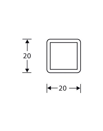 Bild Stabilisierungsrohr für Griffrohr 6801 Stahl Vierkant 20x20x2 mm 3000 mm-1