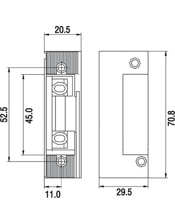 Bild elektr. Türöffner ohne Schließblech mit Entr. 8-12 V (116 E) - GU-1