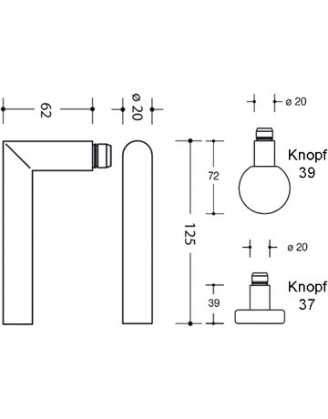 Bild Drückerrosettenwechselgrt. B-Technik 162 Edelstahl matt PZ Knopf 239 Kugelform - Hewi-1