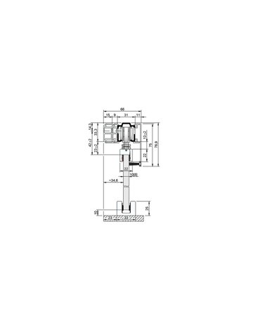 Bild MK-L 80 G147 Schiebegrt. Edelstahl Eff. 1-flg. b.80 kg Glas 2500mm - HELM-2