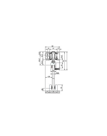Bild MK-L 80 G148 Schiebegrt. EV1 eloxiert 1-flg. b.80 kg Glas 2000mm - HELM-2