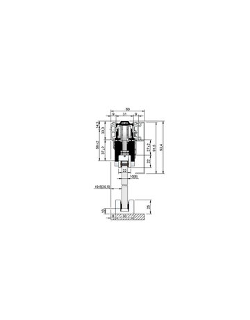 Bild MK-L 80 G160 Schiebegrt. EV1 eloxiert 1-flg. b.80 kg Glas 2000mm - HELM-2