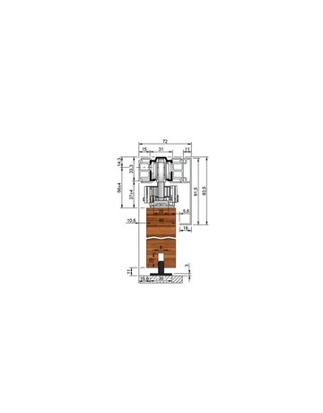 Bild MK-L 80 H119 Schiebegrt. Edelstahl Eff. 2-flg. b.80 kg Holz 4000mm - HELM-2