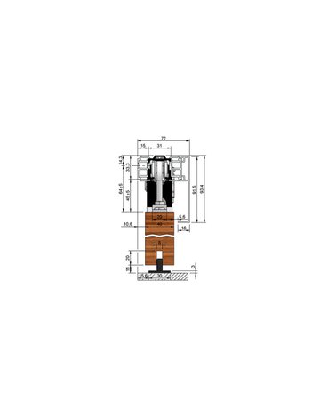 Bild MK-L 80 H120 Schiebegrt. Edelstahl Eff. 1-flg. b.80 kg Holz 2000mm - HELM-2