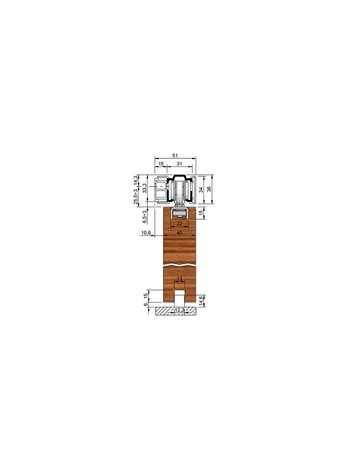 Bild MK-L 80 H127 Schiebegrt. EV1 eloxiert 1-flg. b.80 kg Holz 2000mm - HELM-2