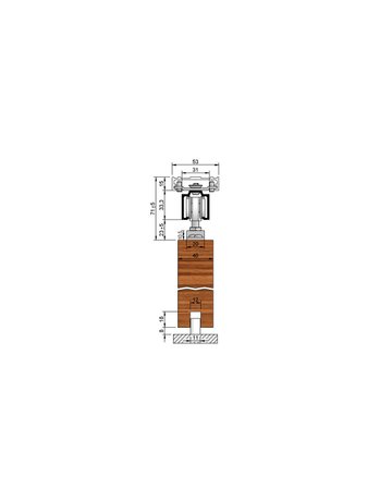Bild MK-L 80 H129 Schiebegrt. EV1 eloxiert 1-flg. b.80 kg Holz 2000mm - HELM-2