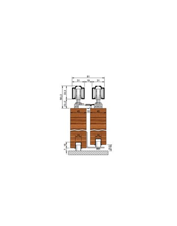 Bild MK-L 80 H130 Schiebegrt. EV1 eloxiert 2-flg. b.80 kg Holz 3000mm - HELM-2