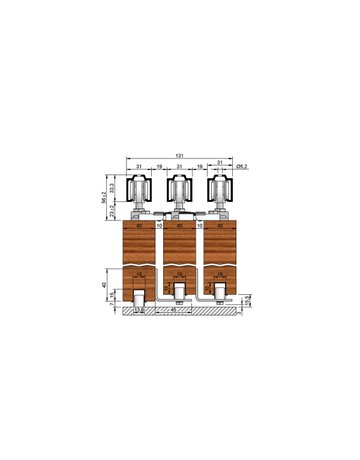 Bild MK-L 80 H131 Schiebegrt. EV1 eloxiert 3-flg. b.80 kg Holz 4000mm - HELM-2