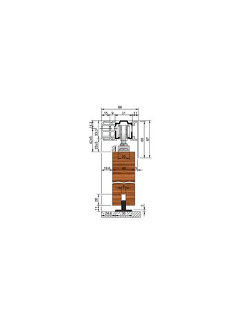 Bild MK-L 80 H147 Schiebegrt. schwarz matt 1-flg. b.80 kg Holz 2500mm - HELM-1