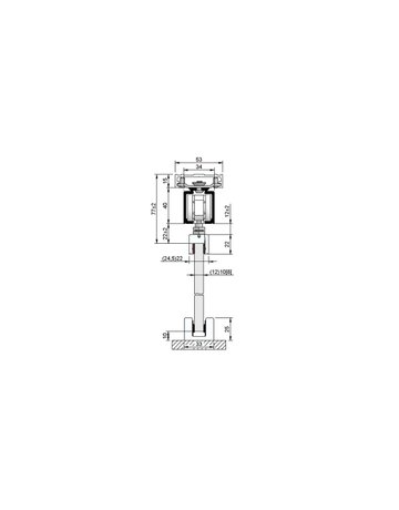 Bild MK-M 140 G169 Schiebegrt. EV1 eloxiert 1-flg. b.140 kg Glas 2500mm - HELM-2
