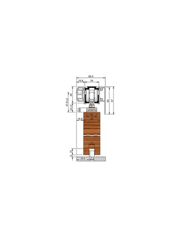 Bild MK-M 140 H114 Schiebegrt. EV1 eloxiert 2-flg. b.140 kg Holz 4000mm - HELM-2