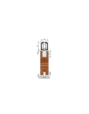 Bild MK-M 140 H122 Schiebegrt. EV1 eloxiert 2-flg. b.140 kg Holz 4000mm - HELM-2
