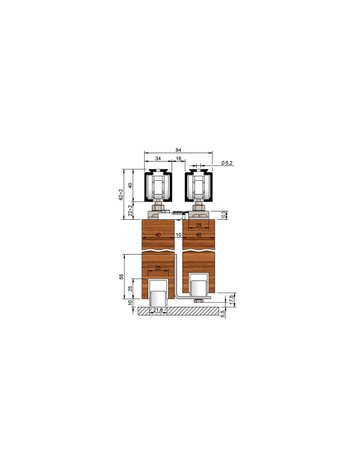 Bild MK-M 140 H130 Schiebegrt. EV1 eloxiert 2-flg. b.140 kg Holz 3000mm - HELM-2
