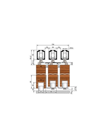 Bild MK-M 140 H131 Schiebegrt. EV1 eloxiert 3-flg. b.140 kg Holz 4000mm - HELM-2