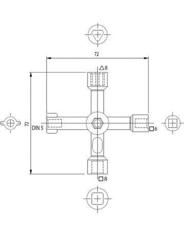 Bild Multifunktionsschlüssel mit Bit-Halter DB 5mm /DK 8mm /VK 6mm /VK 8mm - Industrilas-1