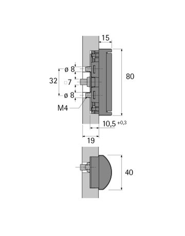 Bild Einlassgriff Insert, vernickelt, matt - Hettich-2