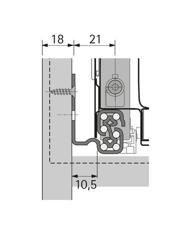 Bild Quadro V6 Push to open, 300 mm, EB 10,5 mm, links - Hettich-1