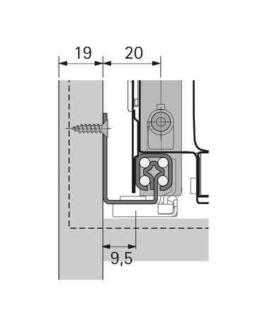 Bild Quadro 25 Silent System, 420, EB 9,5, links - Hettich-2