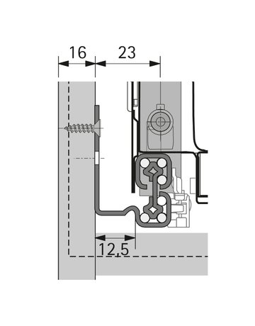 Bild Auszugsführung Quadro V6+ für Push to open Silent, NL 620 mm, EB 12,5 mm, links und rechts - Hettich-1