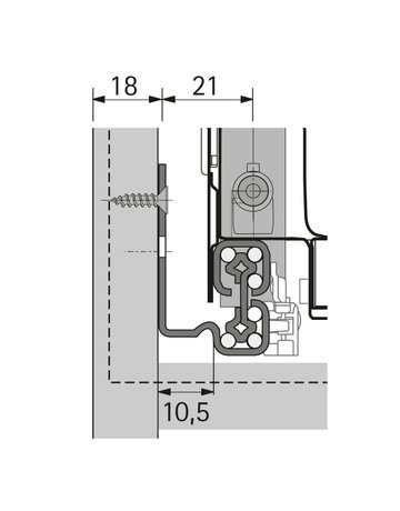 Bild Vollauszug,350mm,rechts, 50kg 9237625,mit Silent System - Hettich-1