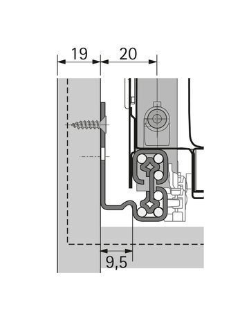 Bild Vollauszug,470mm,links, 50kg 9287011,mit Silent System - Hettich-1