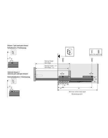 Bild Quadro 25 Silent System, 420, EB 9,5, links - Hettich-1