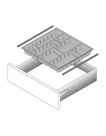 Bild Randprofil für Kunststoffbesteckeinsätze, Nennlänge 520 mm, Chrom Optik - Hettich-1