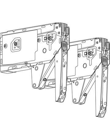 Bild AVENTOS HK top Hochklappe, Kraftspeicher (Set), LF=930-2800 (bei 2 Stück), mit SYSTEM-Schrauben, für SERVO-DRIVE geeignet, verzinkt - Blum-1