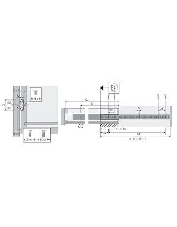 Bild Möbel-Kugelauszug KA 270 Nennlänge 350mm für Holzschubkasten Länge 230 - 350 mm - Hettich-2
