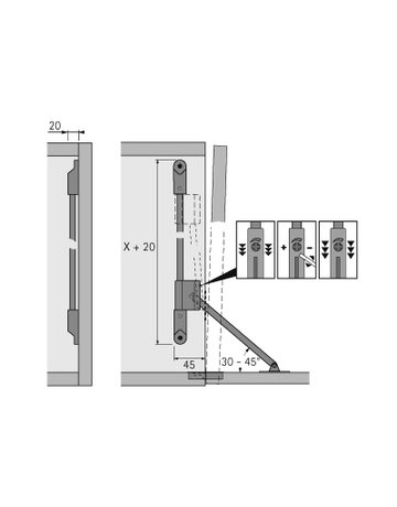 Bild Klappenhalter Klassik D mit Lager LS 3280 D / 365, links, vernickelt - Hettich-1