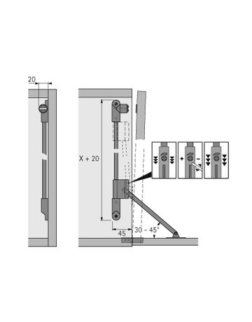 Bild Klappenhalter Klassik D mit Magnet-Zuhaltung / 405, rechts, vernickelt - Hettich-1
