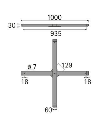 Bild Montagekreuz 1000 x 1000 mm - Hettich-1