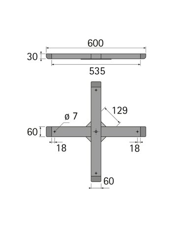 Bild Montagekreuz 600 x 600 mm - Hettich-1