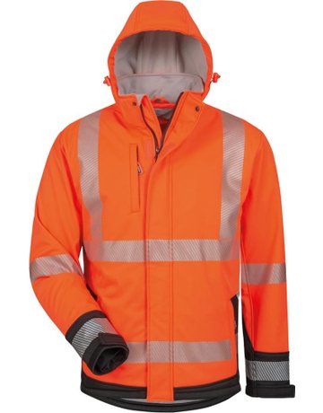 Bild Warnjacke Lukas, SoftshellGr. L, orange/schwarz-0