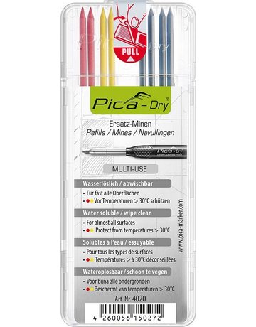 Bild Minen-Set für Tieflochmarker Pica-Dry Graphit, gelb, rot Pica-0