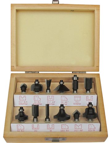 Bild Fräser-Satz HW 12tlg. S8 im Holzkasten FORTIS-0