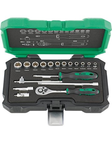 Bild Steckschlüssel -Grt. 1/4" 18tlg. FORTIS-0