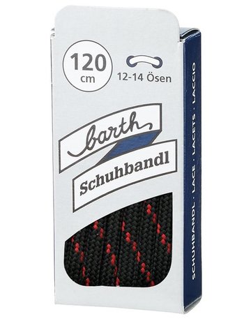 Bild Schnürsenkel, 120 cm, rund, schwarz-rot-0