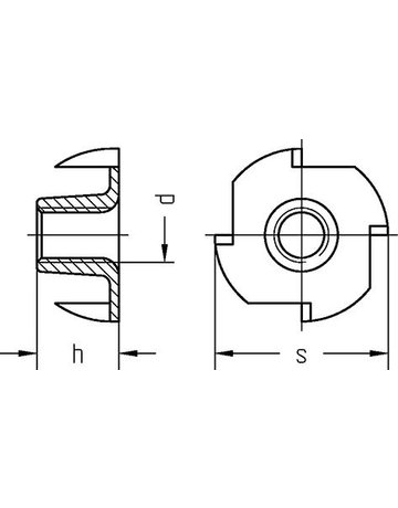 Bild Einschlagmutter galv.verzinkt M 6 x 9-1