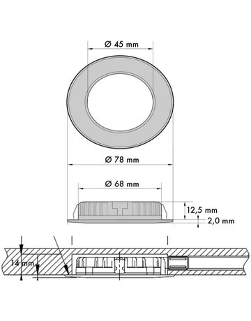 Bild Kontakt-LED Iris rund edelstahl-finish 12V DC, WT - Topform-2