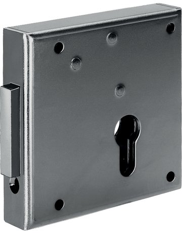 Bild Gittertorriegelschloss verzinkt links aufliegend/Riegel 5 mm vorst. 100 Z/65PZ - AMF-0