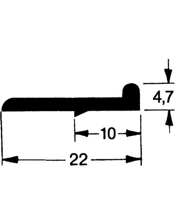 Bild Schlagleiste mit Wulst PVC weiß 22 x 4,7 mm LL 2,75 m-1