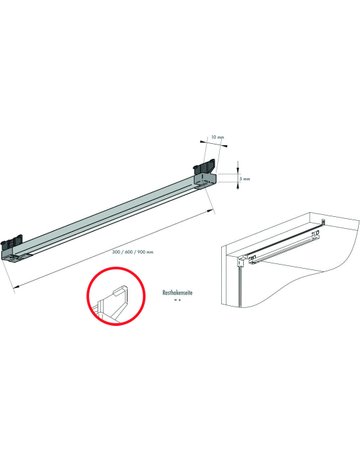Bild Mini Stromschienen Linear Leuchte schw/opal, L= 600 mm, R81 WT, 3000K, 5,3W - Topform-3